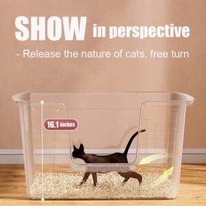 Alternative view of Vealind Extra Large Cat Litter Box 31''×21''×16'', Jumbo Litter Box for Big Cats or Multiple Cats, High Sided Litter Pan, Leak-Proof & Anti-Splashing, Easy Clean & Durable (Grey)